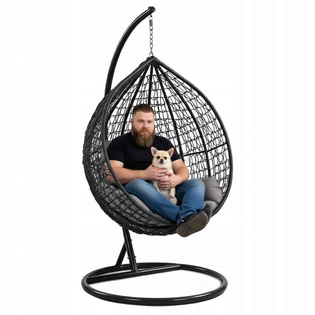 Zahradní Houpací Závěsné Křeslo Houpačka Koš Vajíčko Kokon Premium Polštáře