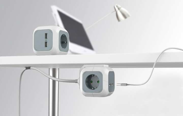 Przedłużacz biurkowy listwa kostka 2xUSB 1,4 m Typ listwowy