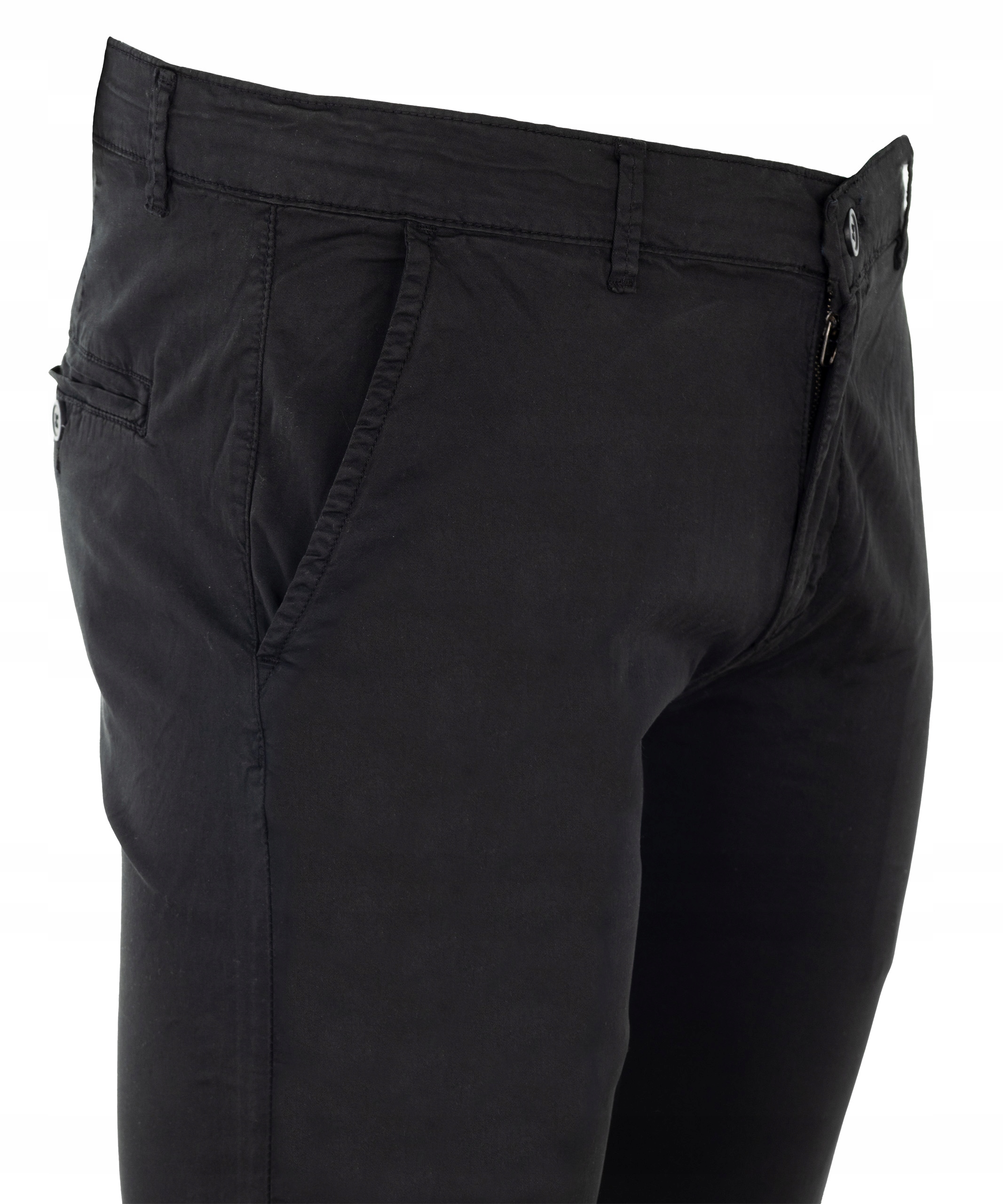 SPODNIE MĘSKIE WYGODNE CZARNE SPODNIE LETNIE - CHINOSY z ELASTANEM W46(29 Rozmiar 29