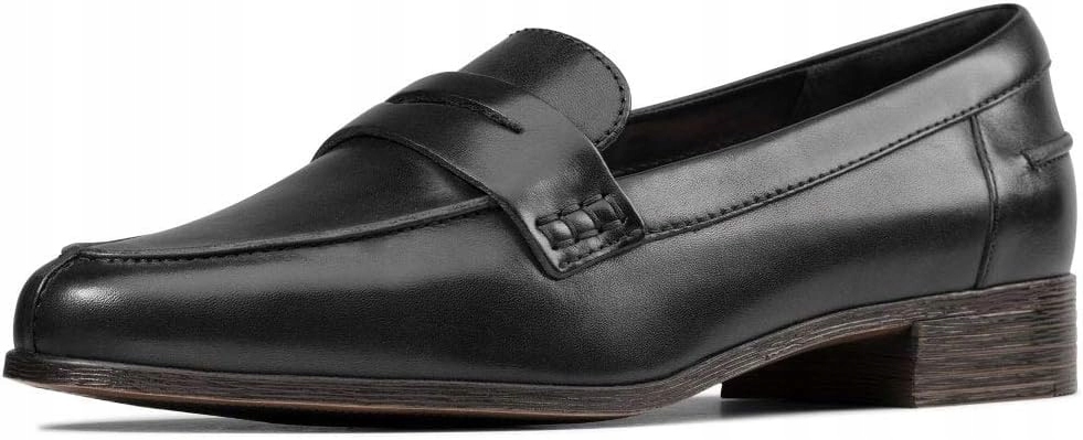 Clarks Černé Kožené Mokasíny S Ozdobnou Stezkou 37 6 G