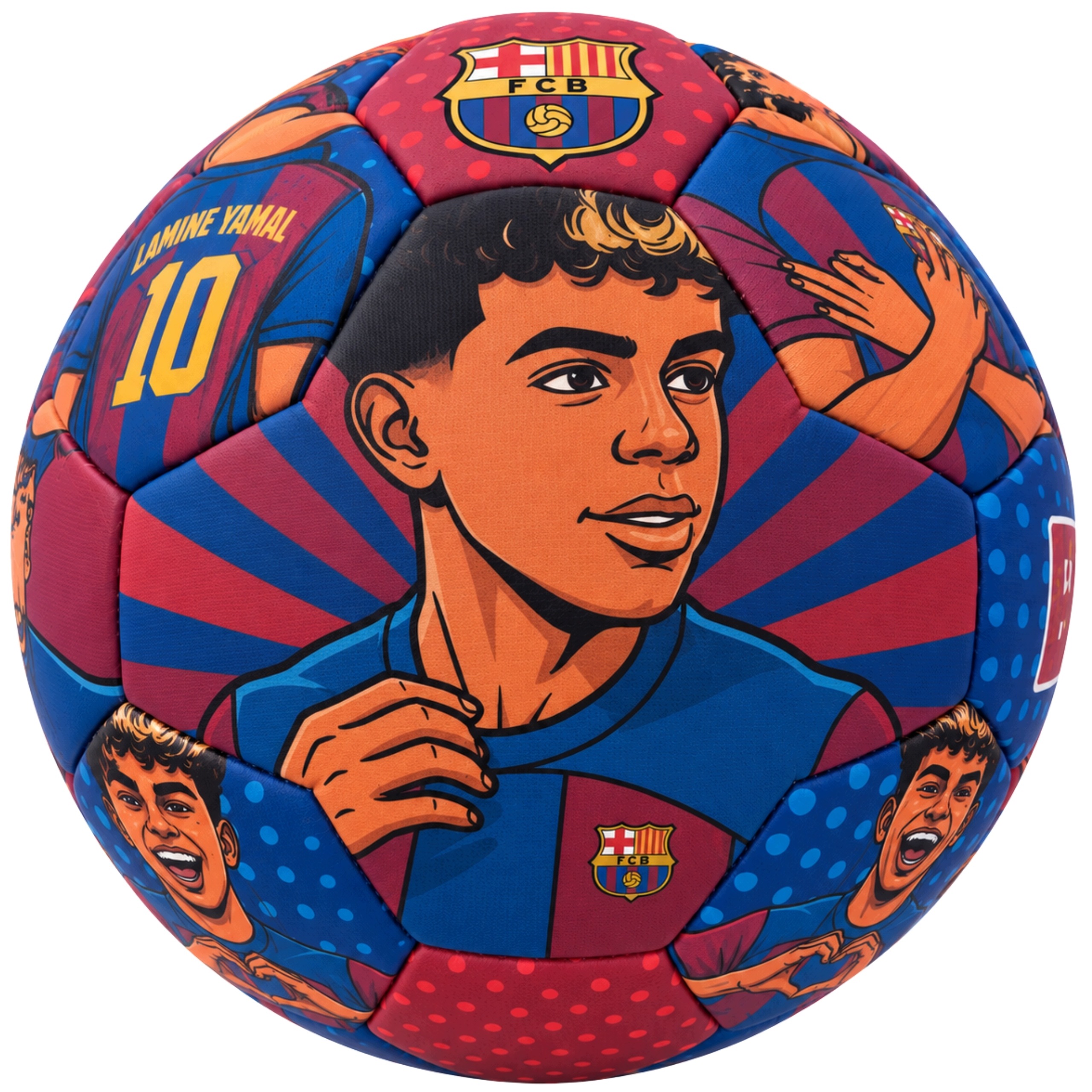 Fotbalový míč pro hru Fc Barcelona Velikost 5 pro nohu Lamine Yamal pro fanouška