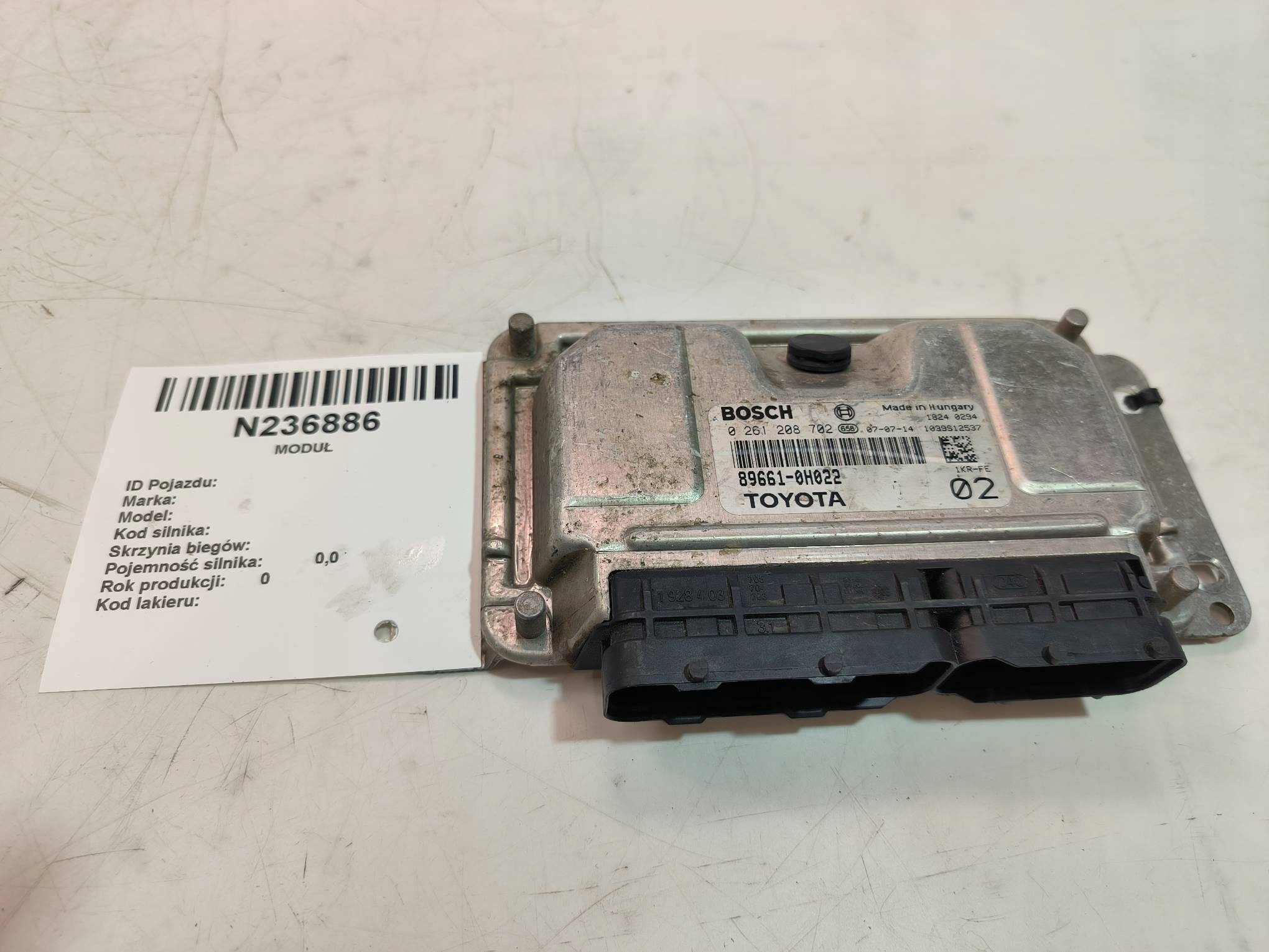 computer Motore ECU 89661-0H022 PEUGEOT 107