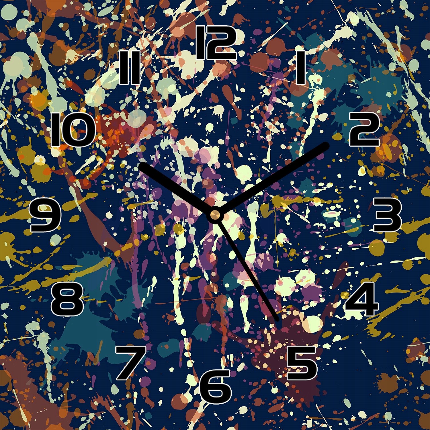 

Zegar ze szkła Niebieskie i żółte plamy 30x30 cm