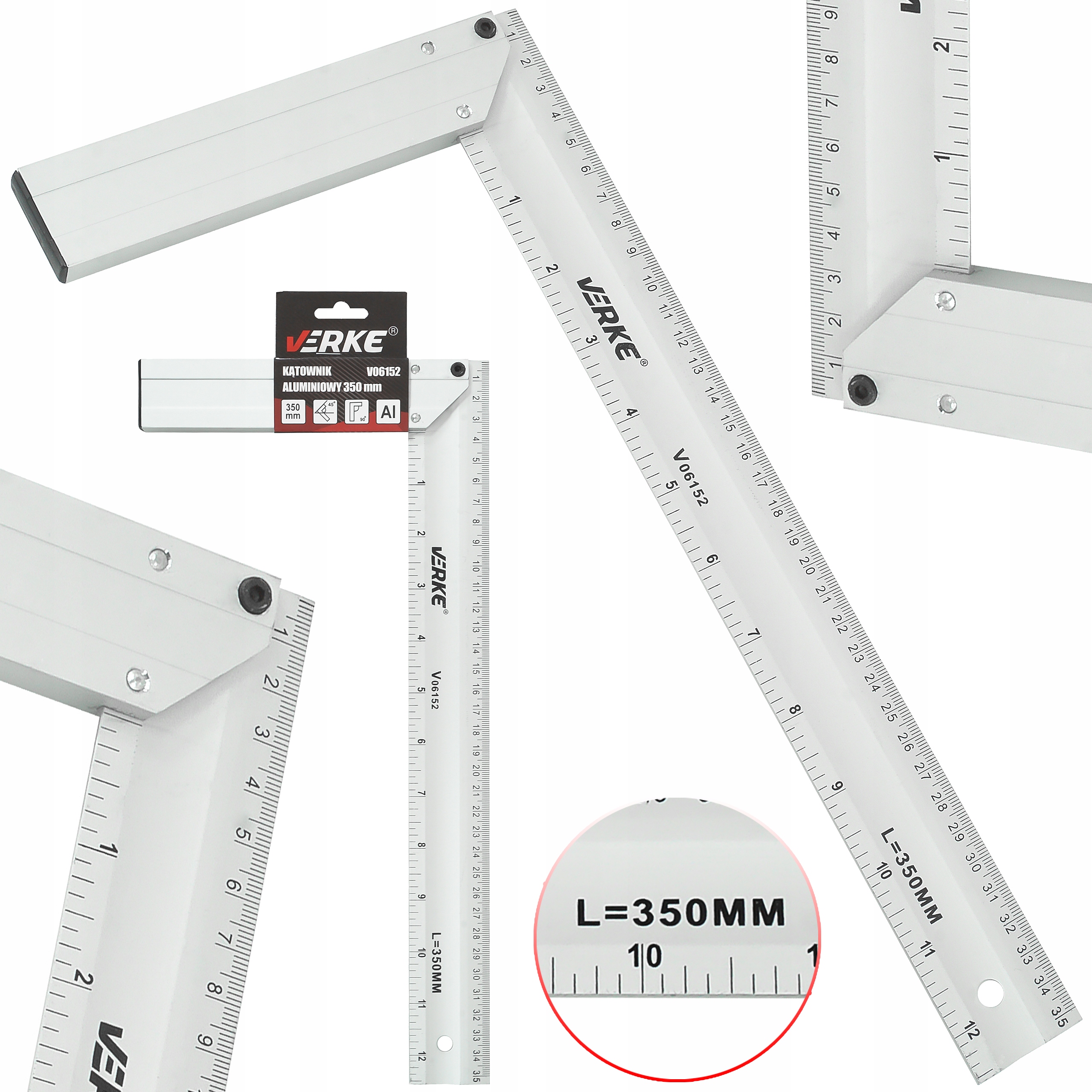 

Kątownik Stolarski Ciesielski Aluminiowy 350mm