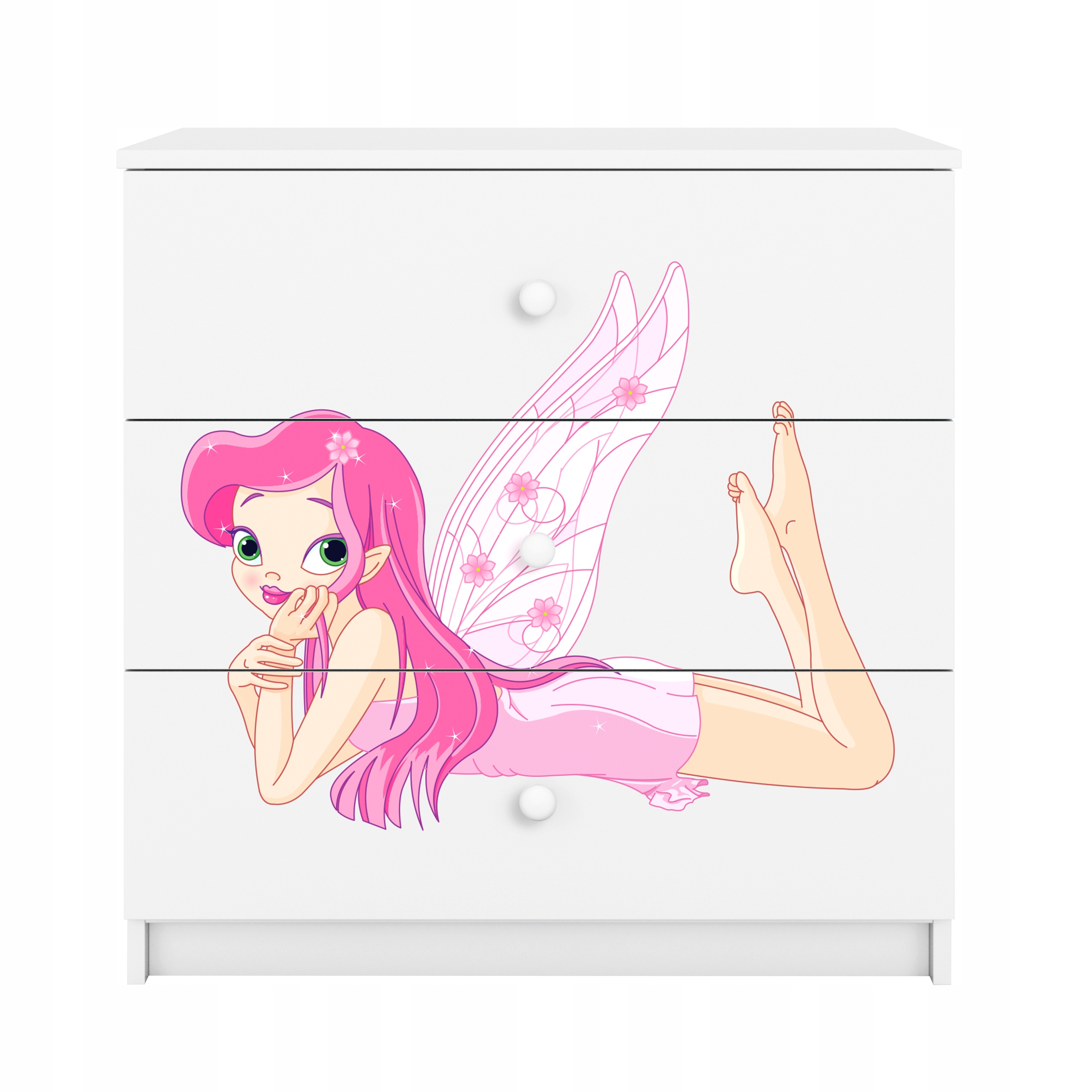 Komoda Babydreams grafika víla křídla bílá 80 cm
