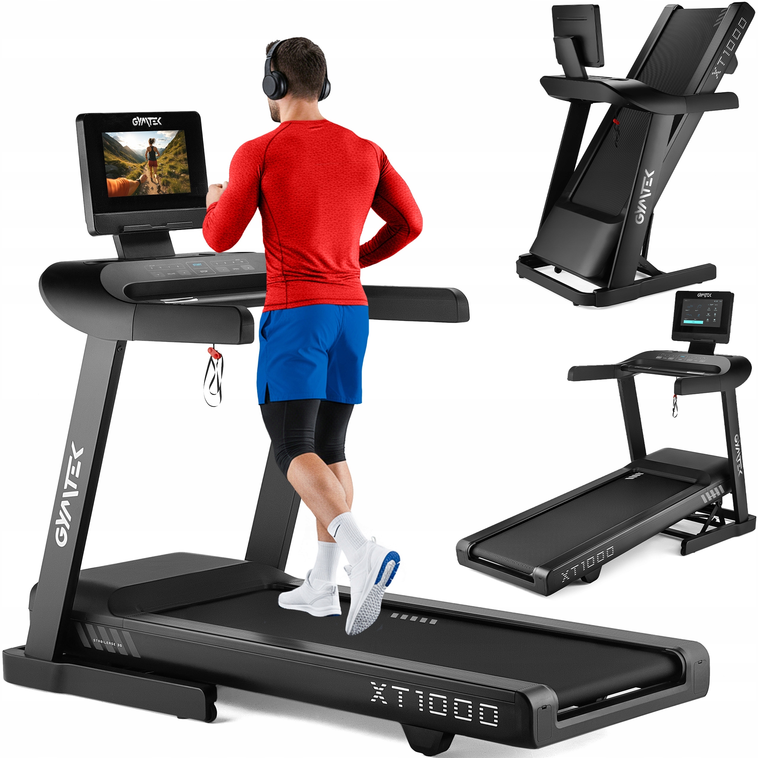 Bieżnia Domowa Elektryczna Składana Kąt Nachylenia Ekran Tft Gymtek