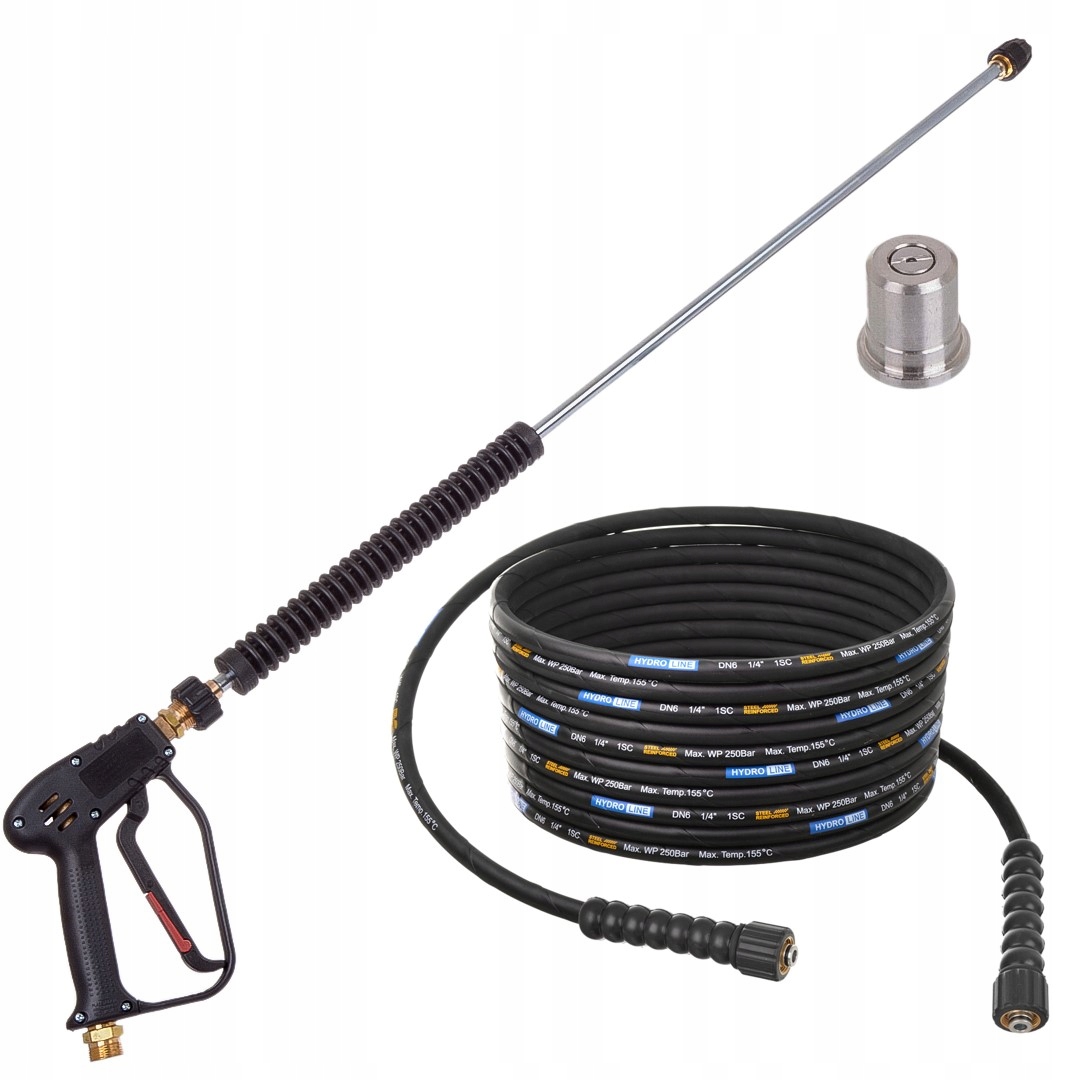 Pistole lanka tryska Zesílená hadice 15 m pro myčku Karcher Hd Hds K5 K6 K7