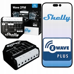 Shelly Wave 2PM – Z-Wave relé 2-kanálové s měřením spotřeby energie