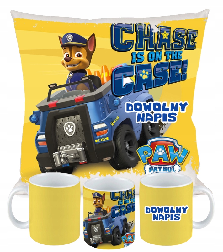 ZESTAW KUBEK PODUSZKA PSI PATROL PAW PATROL + IMIĘ