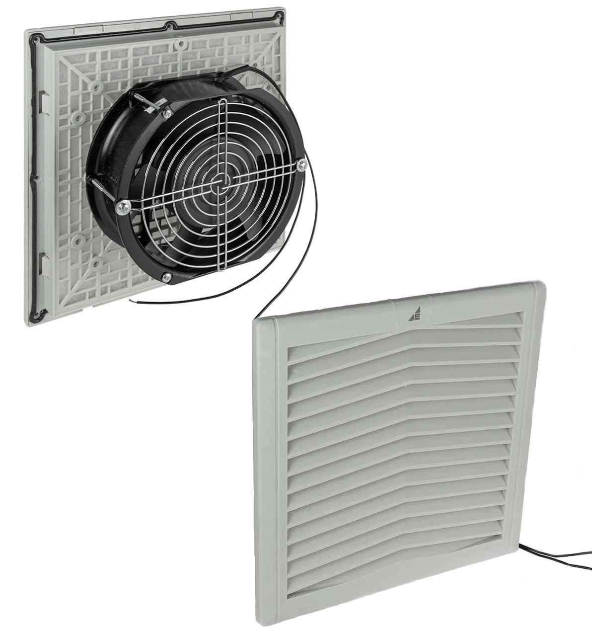 Ventilátor s filtrom WEF13 Výkonný 64 W 305 m/h IP54/I 253x253 mm IP54 Sivý