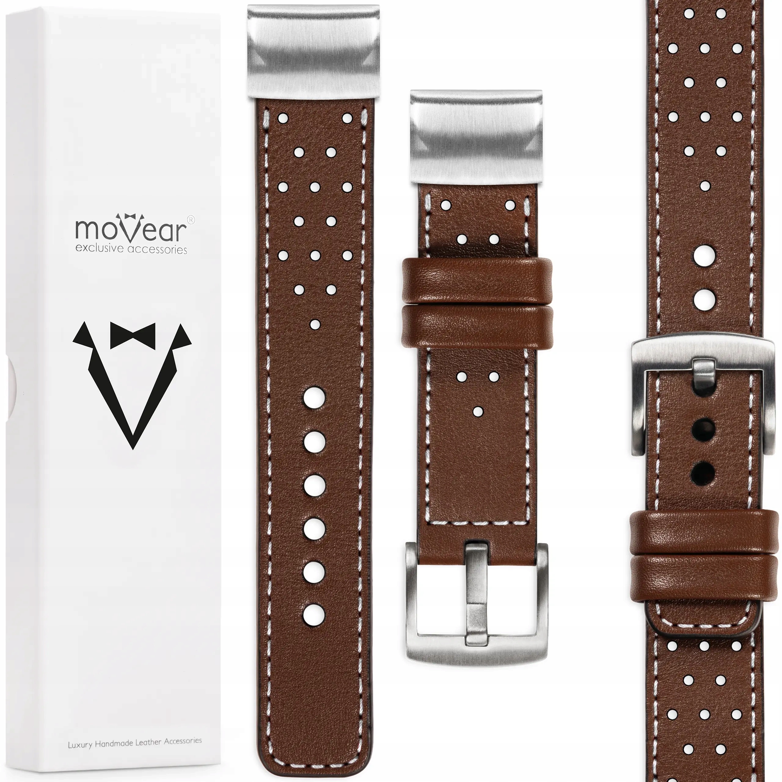 Pasek premium do QuickFit 26mm Fenix 8X 7X 6X 5X skórzany handmade Movear