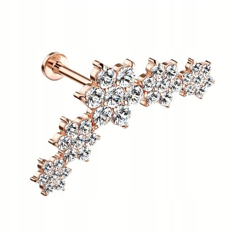 

Cluster z kryształowymi kwiatkami 1,2/6 rose gold