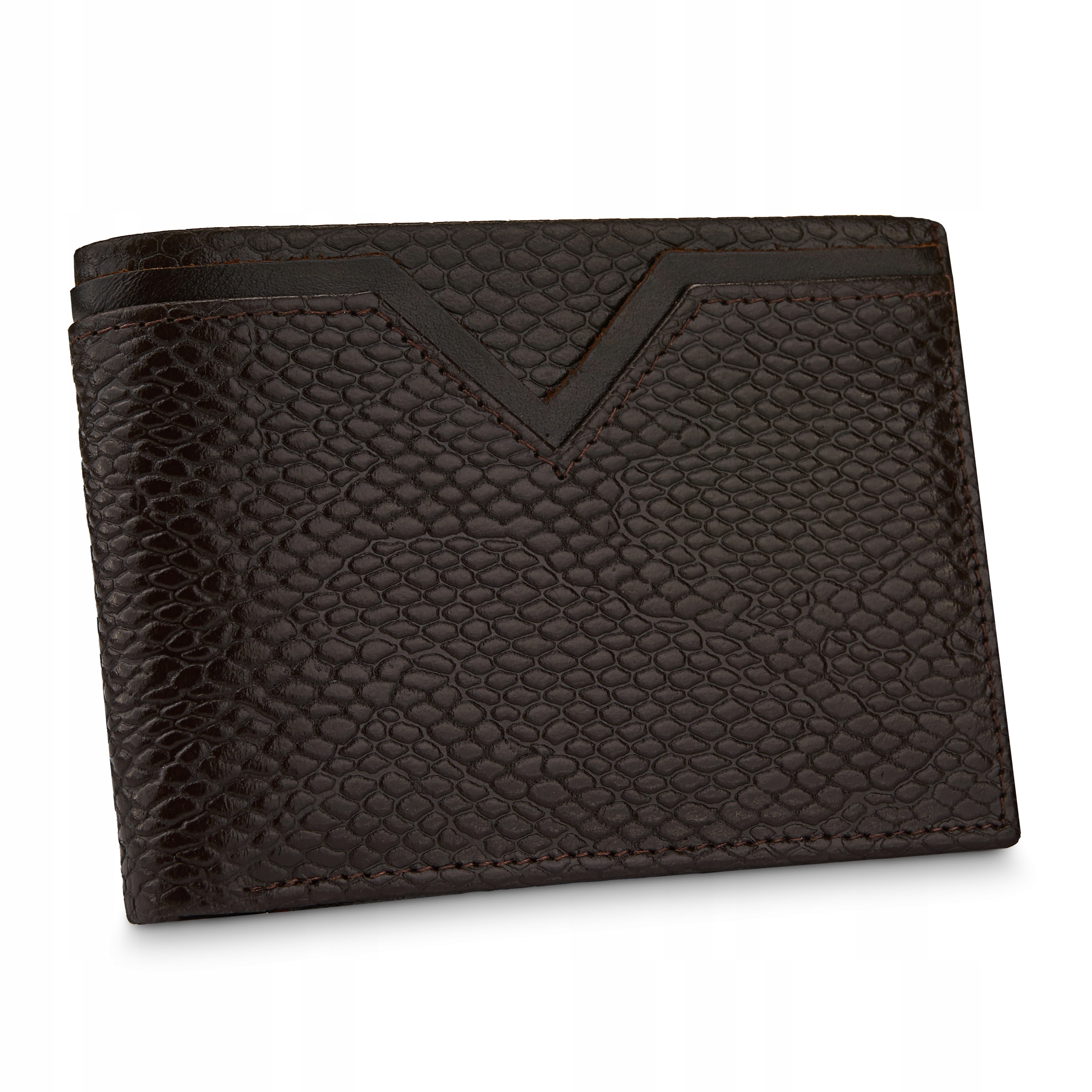 

Betlewski Skórzany męski portfel skóra węża karty