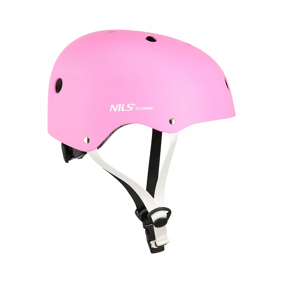 Bezpieczny kask na rolki hulajnogę różowy rozmiar Xs 48-52cm Nils Extreme