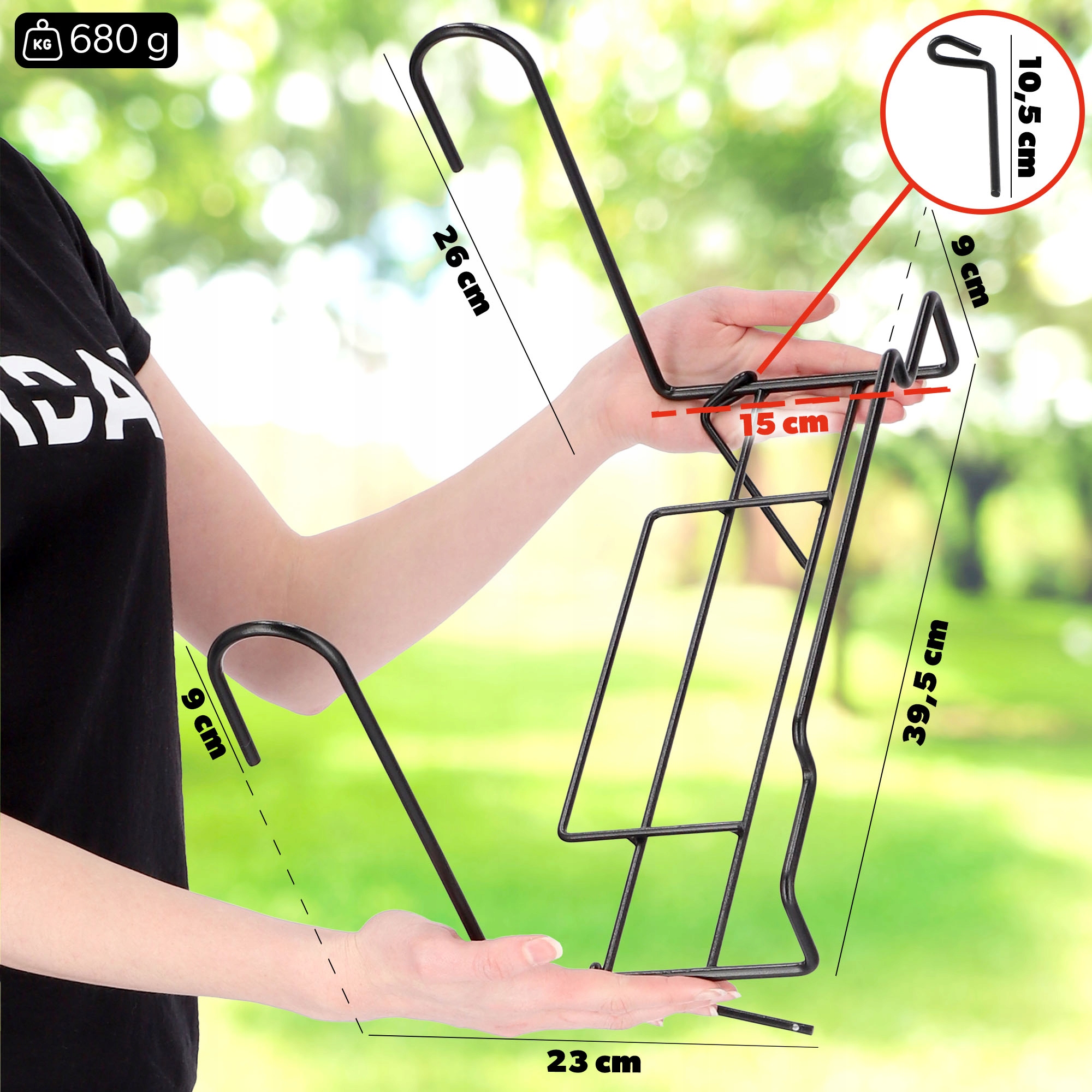 WIESZAK UCHWYT NA SKRZYNIĘ BALKONOWĄ DONICZKI 40cm Materiał wykonania metal