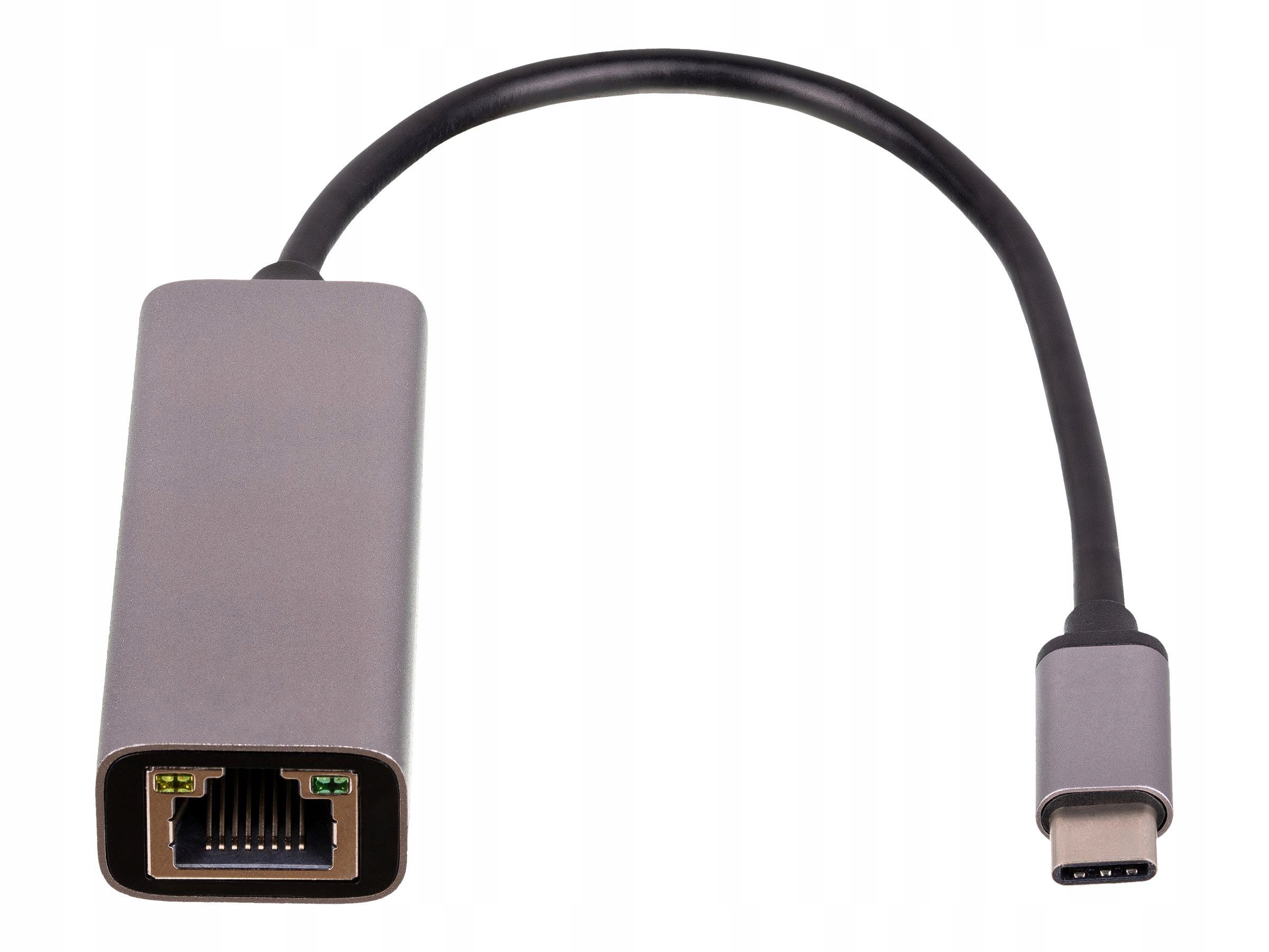 Akyga Adapter z kablem AK-AD-65 karta sieciowa Usb type C m RJ45 f