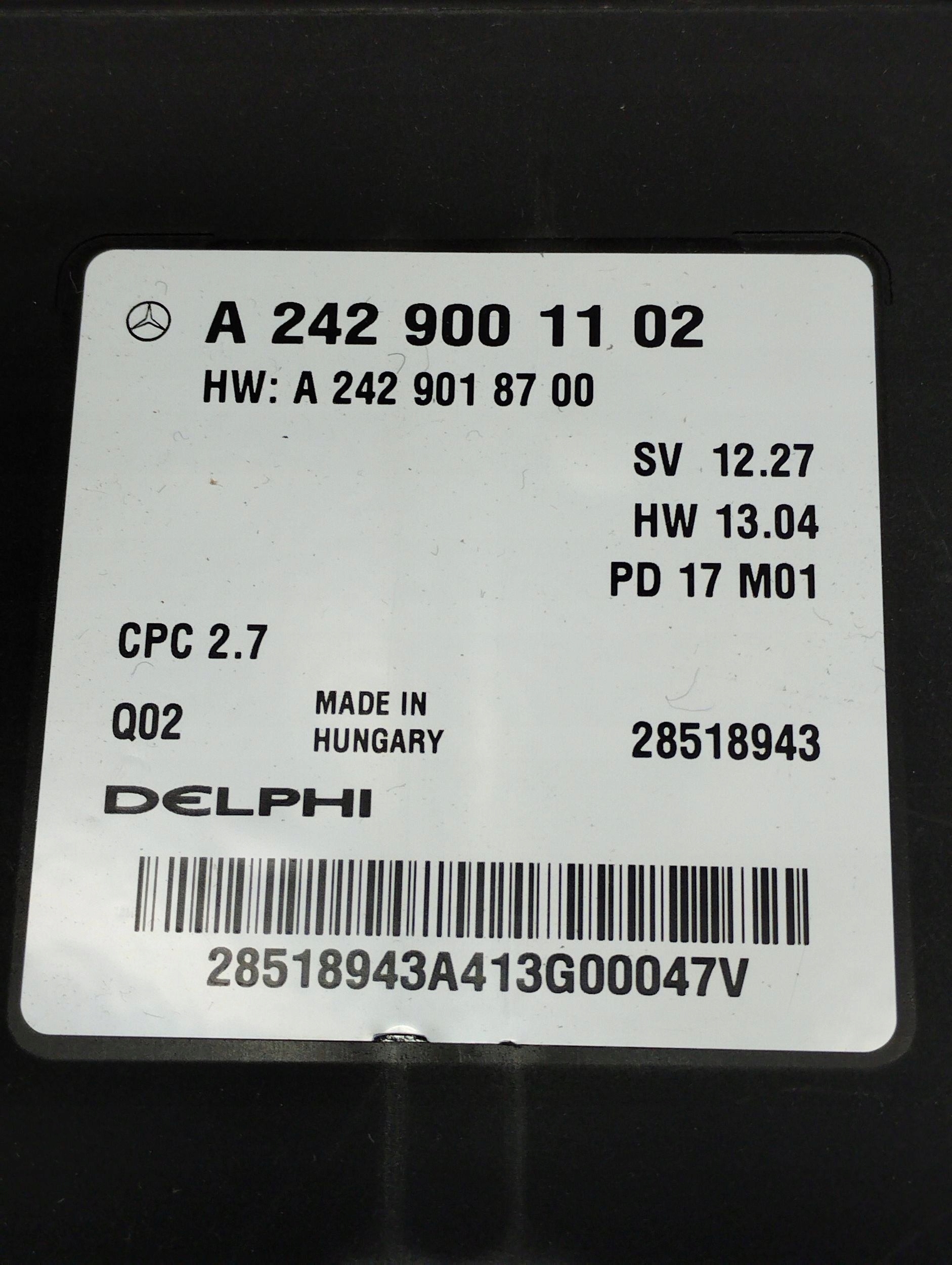 Mercedes-Benz B W246 W242 module control unit A2429001102