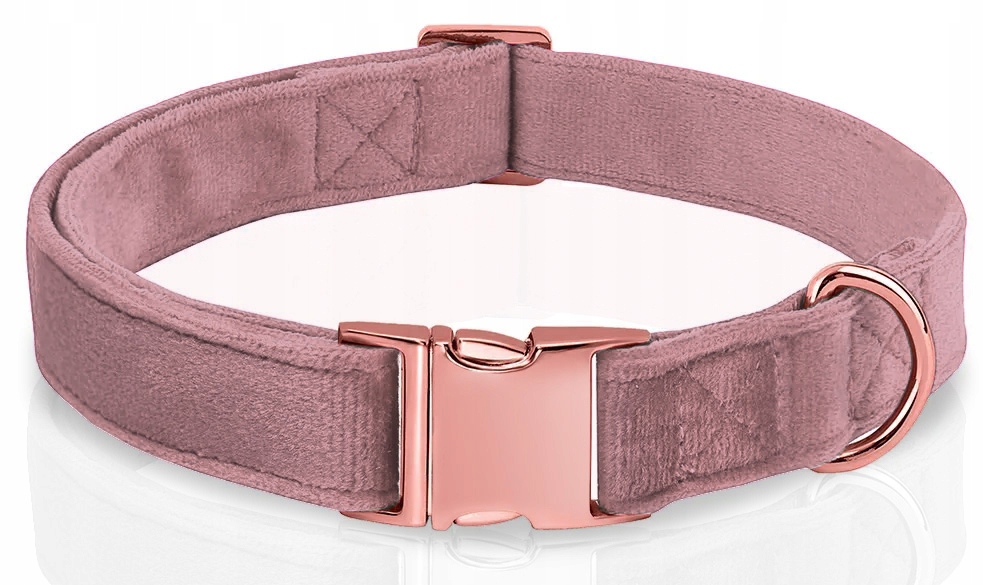 Levně Nastavitelný sametový obojek pro psa 2705cm S/m, Barva: Růžová