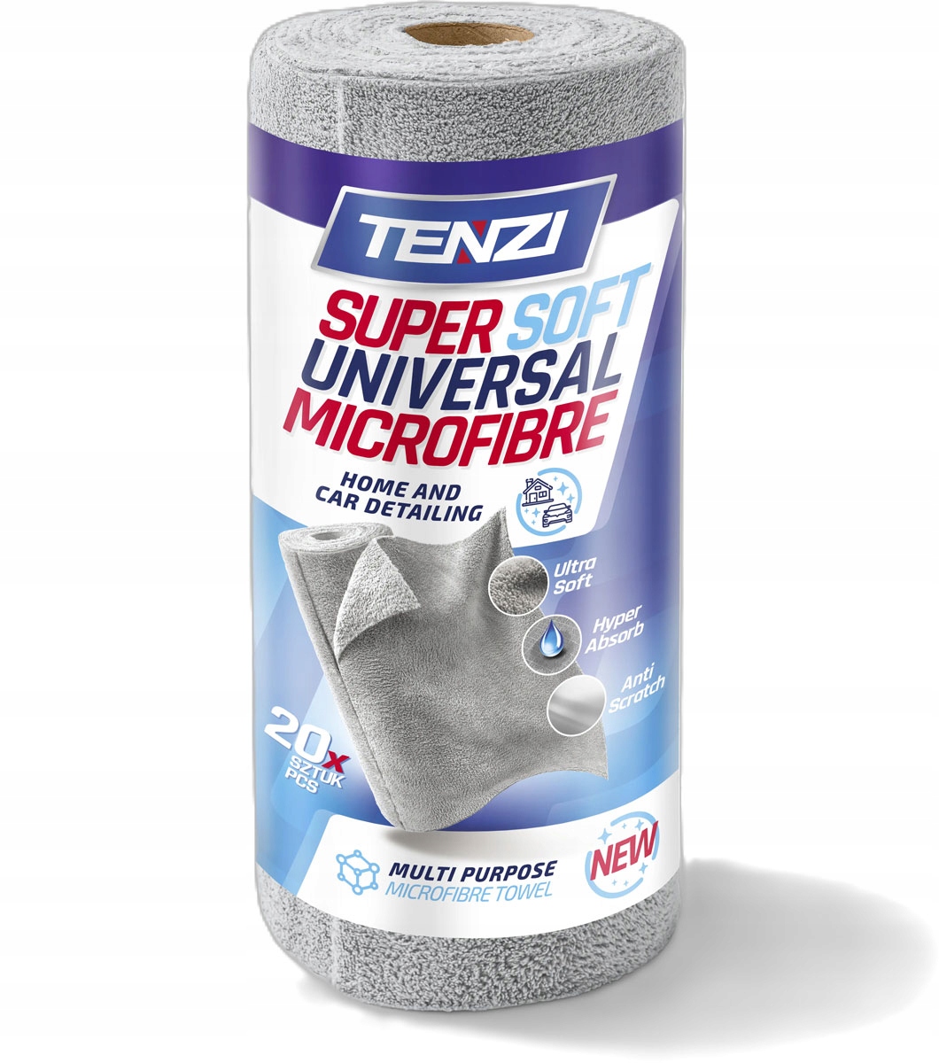 Levně Tenzi Utěrky z mikrovlákna pro úklid na roli 35x35 šedé x20