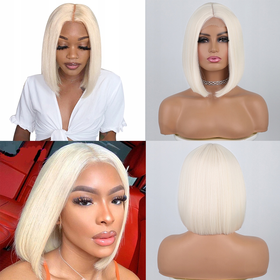Platinová blond mikádo paruka Lindsay se síťkou (lace front)