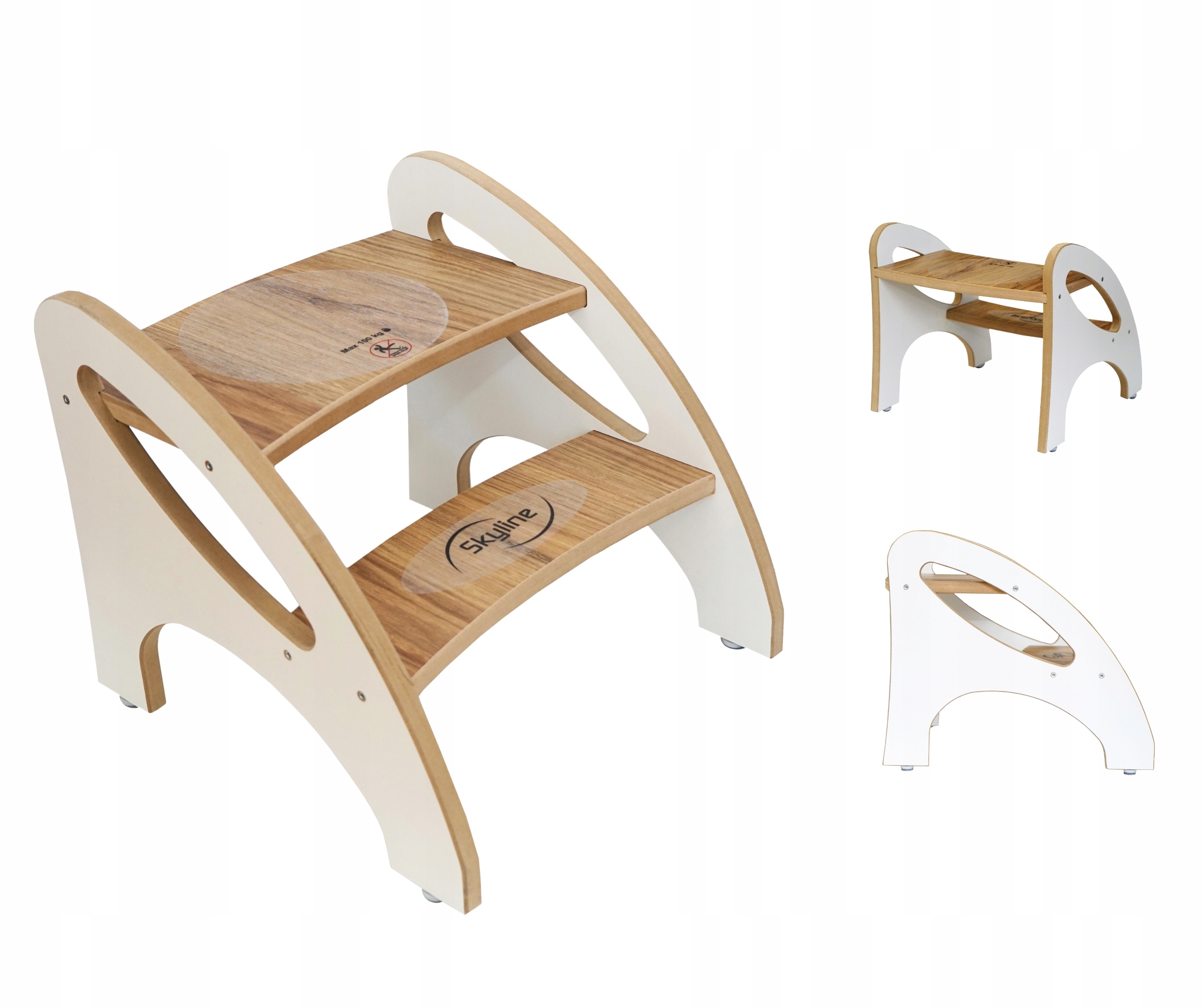 Plošina schůdky bílá hnědá pro děti i dospělé do kuchyně koupelny MDF40 cm