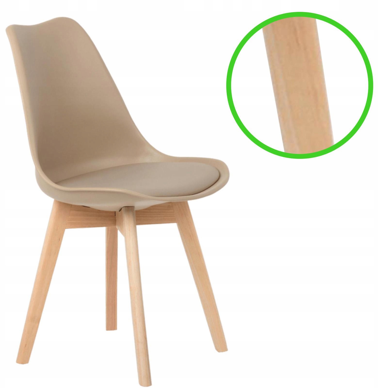 ZESTAW KRZESEŁ krzesło plastikowe KRZESŁO KUCHENNE Caffe Latte Jadalnia Szerokość mebla 52 cm