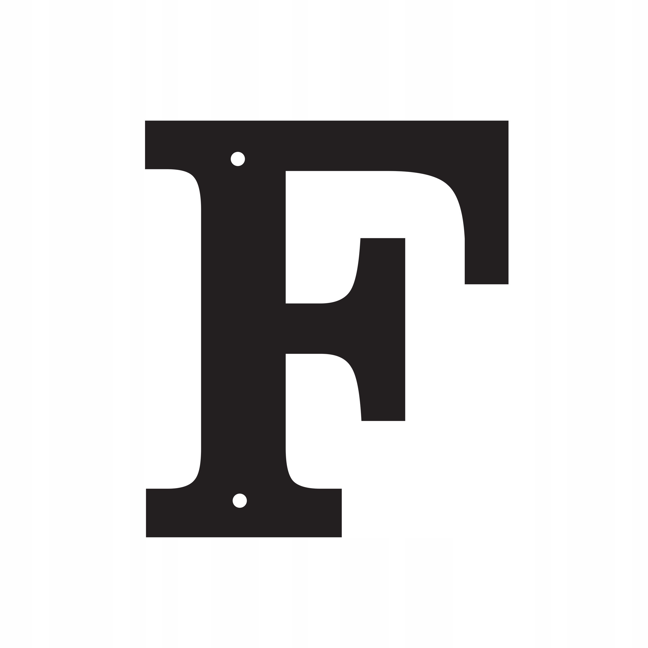 Litera metalowa F do numeru na dom STAL NIERDZEWNA