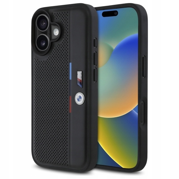 Bmw BMHCP16S23PUPVK iPhone 16 6.1", černý/černý, hardcase M, perforovaný trojúhelník