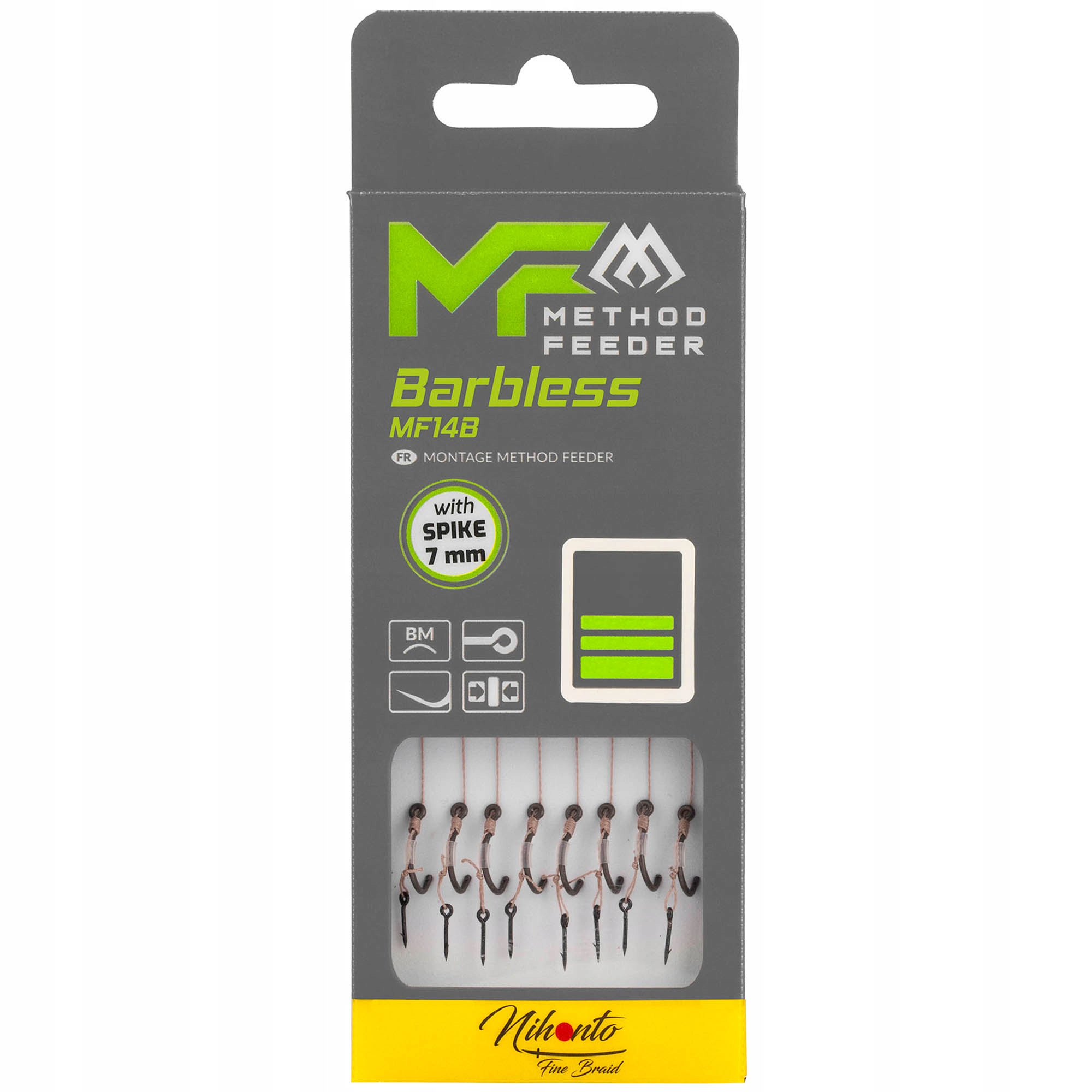 Przypony Mikado Mf14 Z Igłą Hak Bez Zadziora Nr 4 Plecionka 0.18mm 10cm
