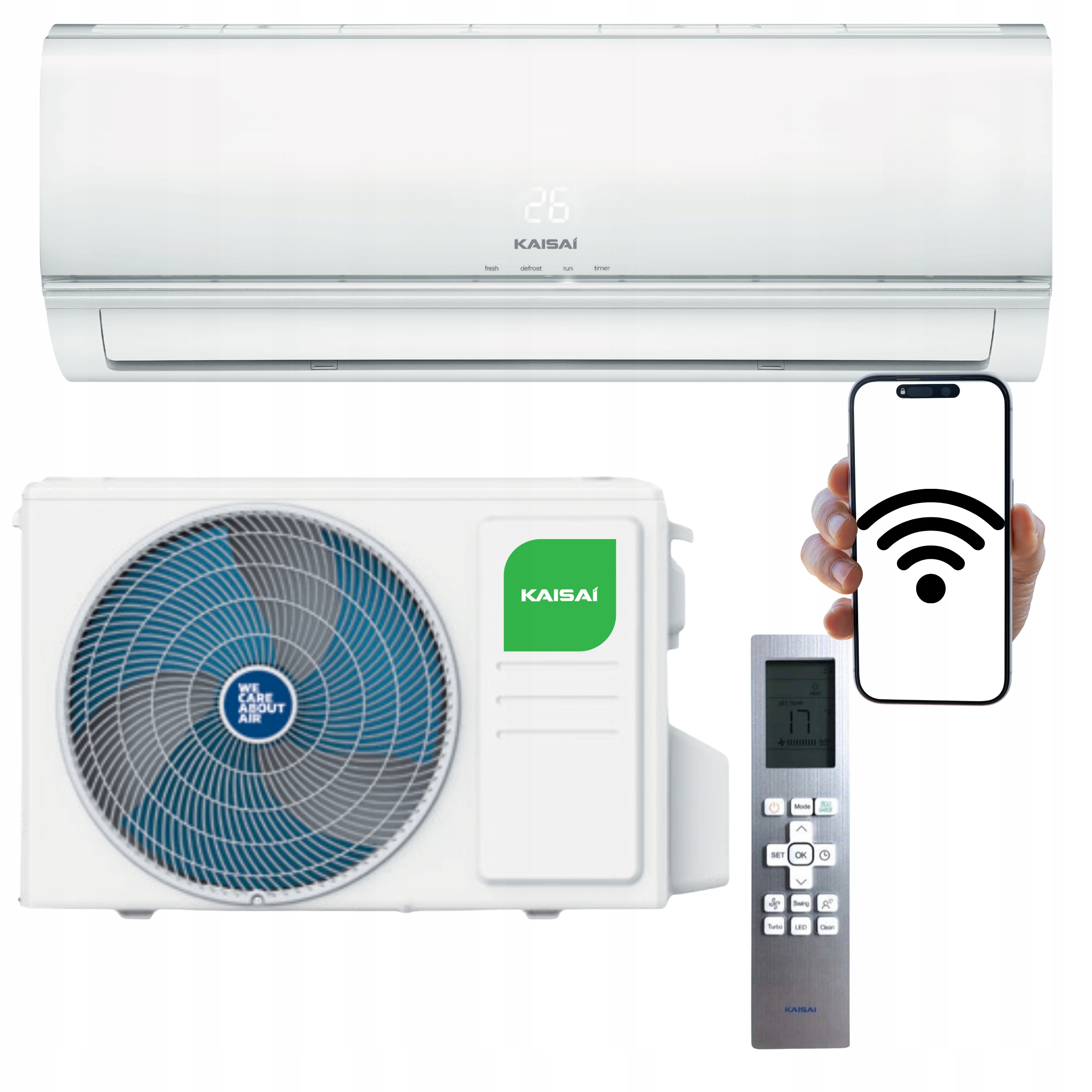 Nástěnná klimatizace Kaisai Eco 5,3 kW 50 m2 Wifi Výkonný Tichý s ohřívačem