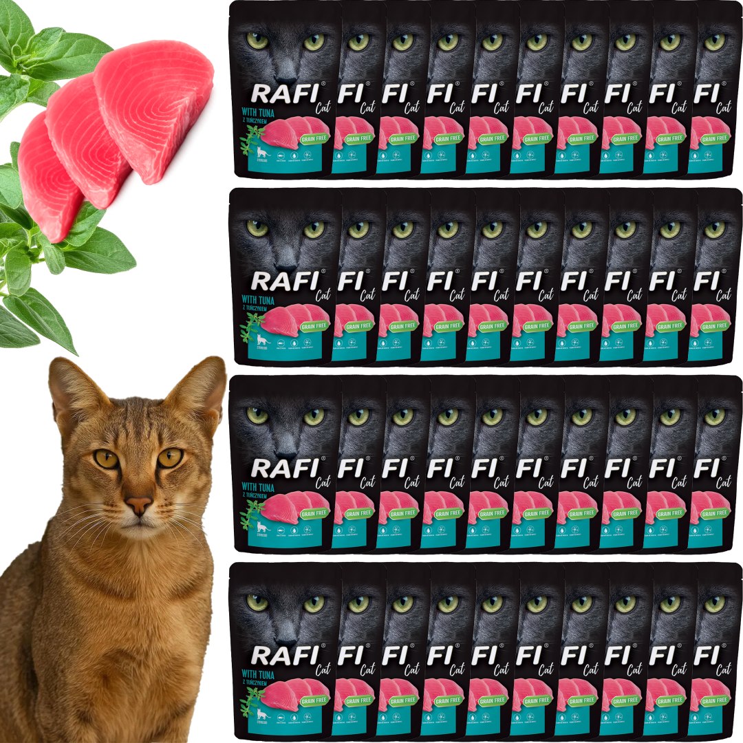 Levně Rafi Krmivo Vlhká paštika pro sterilizované kočky s tuňákem 100 g x 40 s
