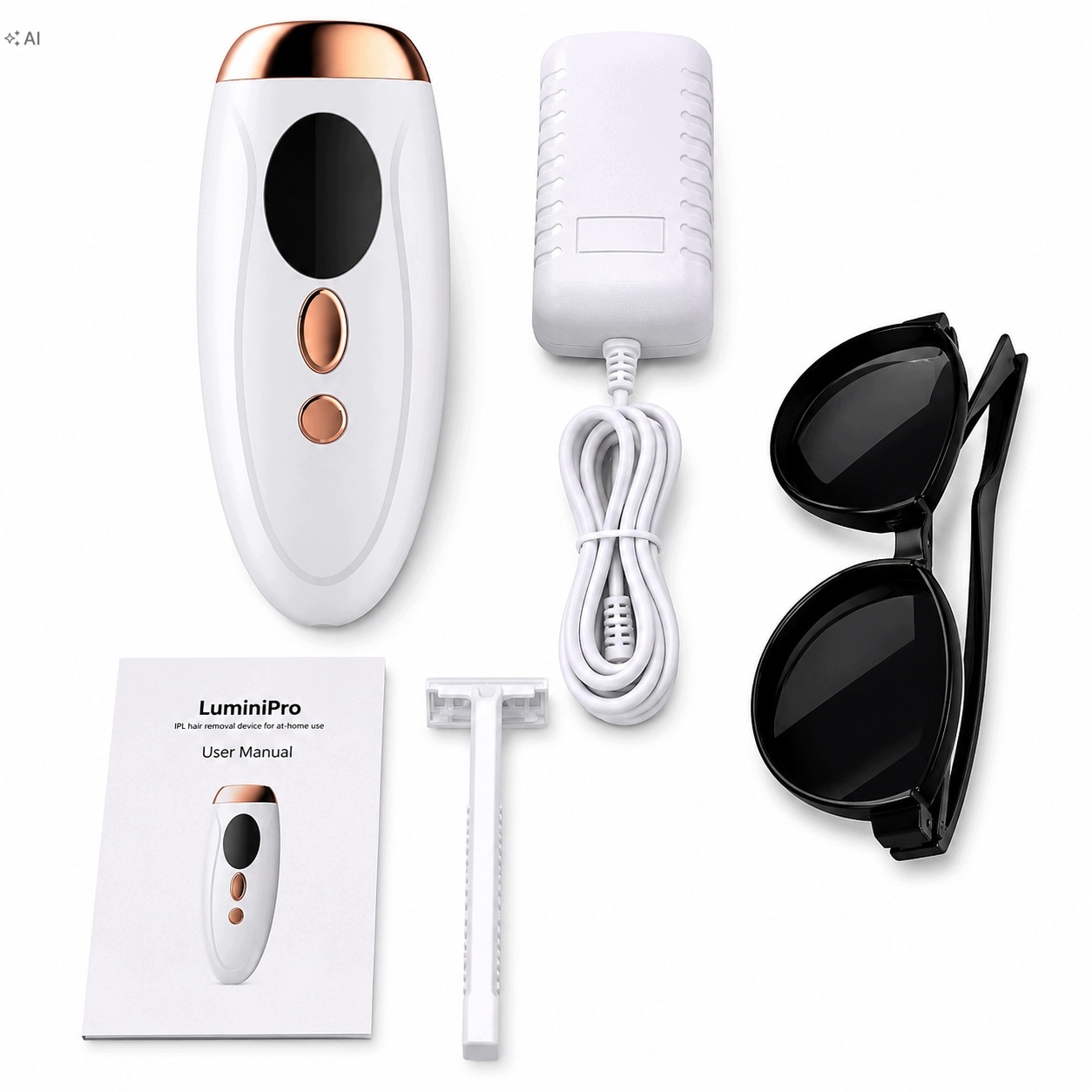 Depilátor Ipl LuminiPro 999900 pulzů 5 úrovní brýle strojek