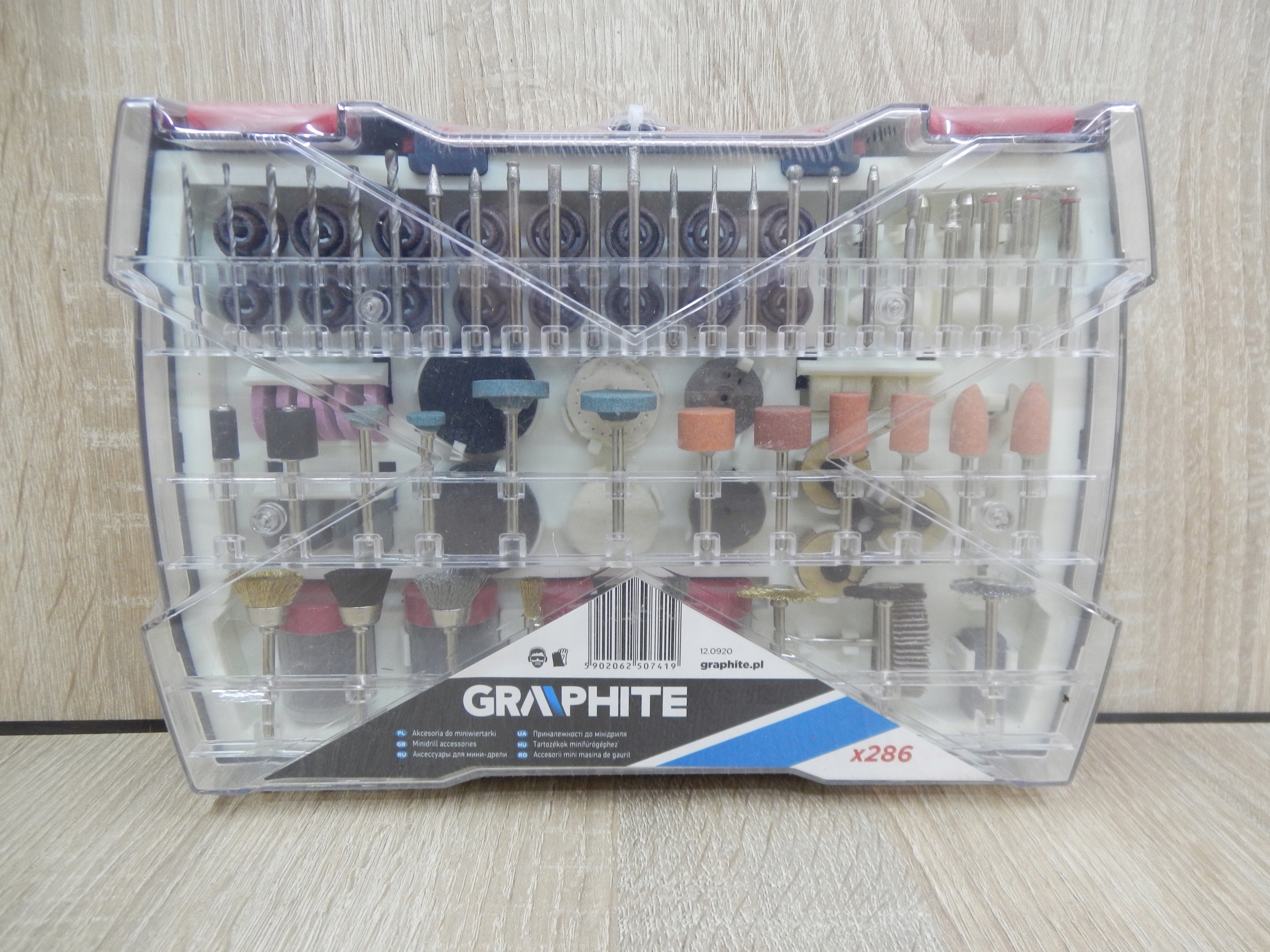 Akcesoria Miniszlifierki Wiertła Tarcz Frez 286szt Marka Graphite