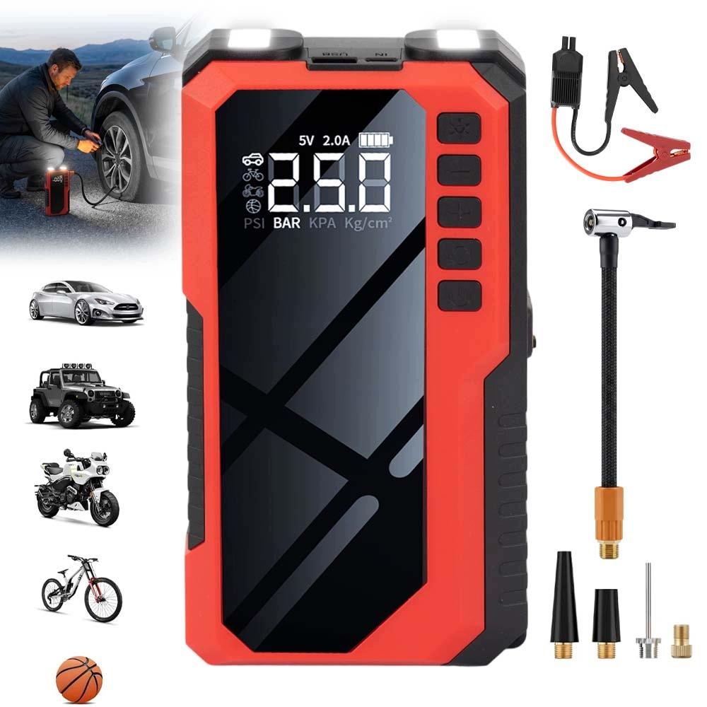 Booster Štartér Jump Starter Kompresor Powerbank Pumpa Led Powerbank