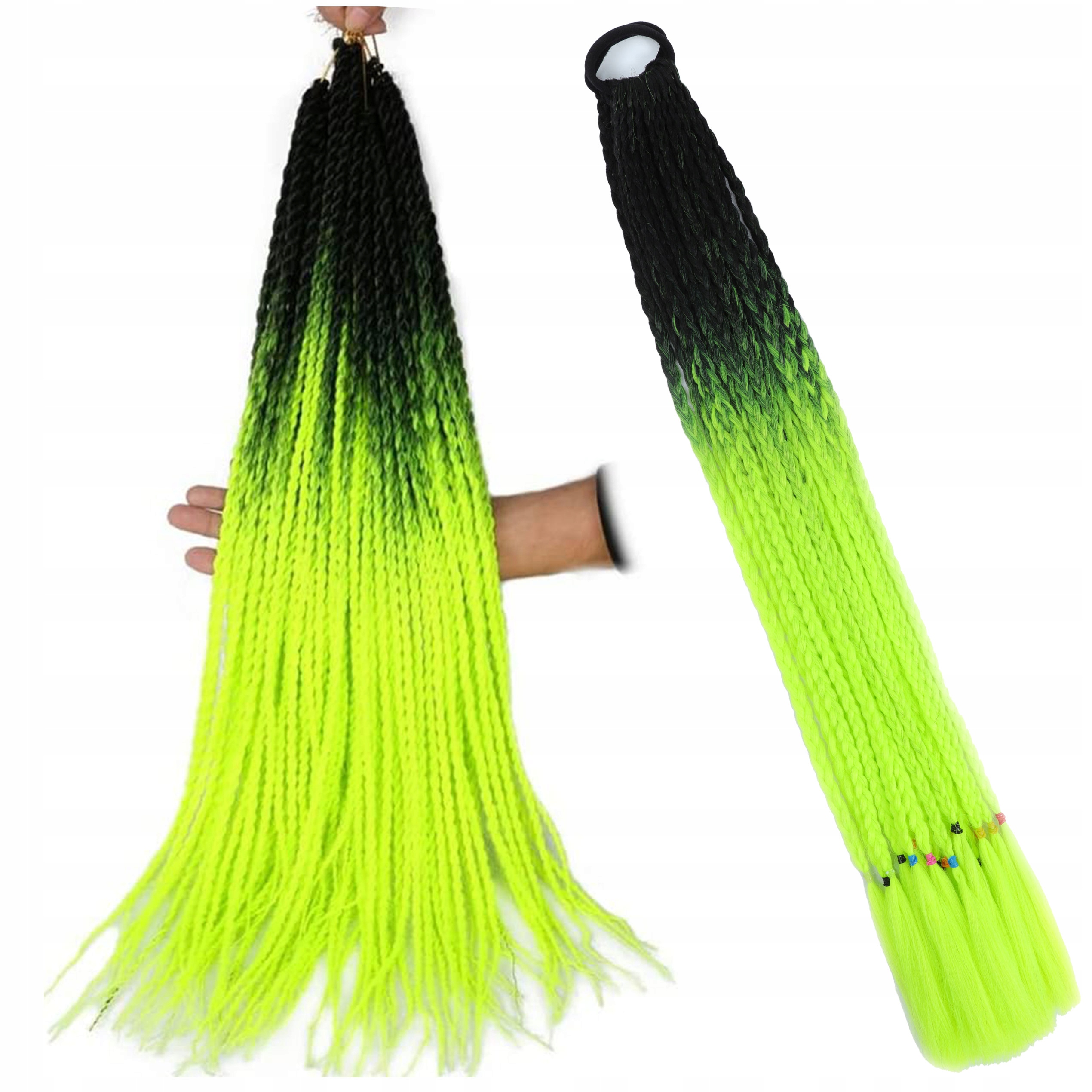 WŁOSY DOCZEPIANE OMBRE WARKOCZYKI NA GUMCE GRUBE