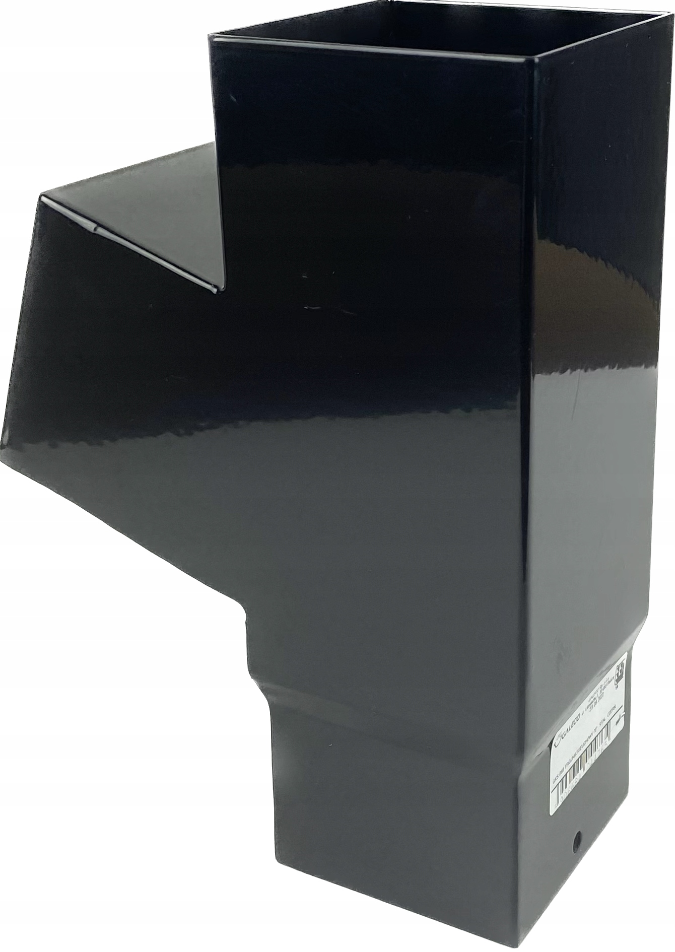 T-rozdělovač 72° pro odtokové trubky čtverec 80x80 mm Galeco OCEL2 černá Ral 9005
