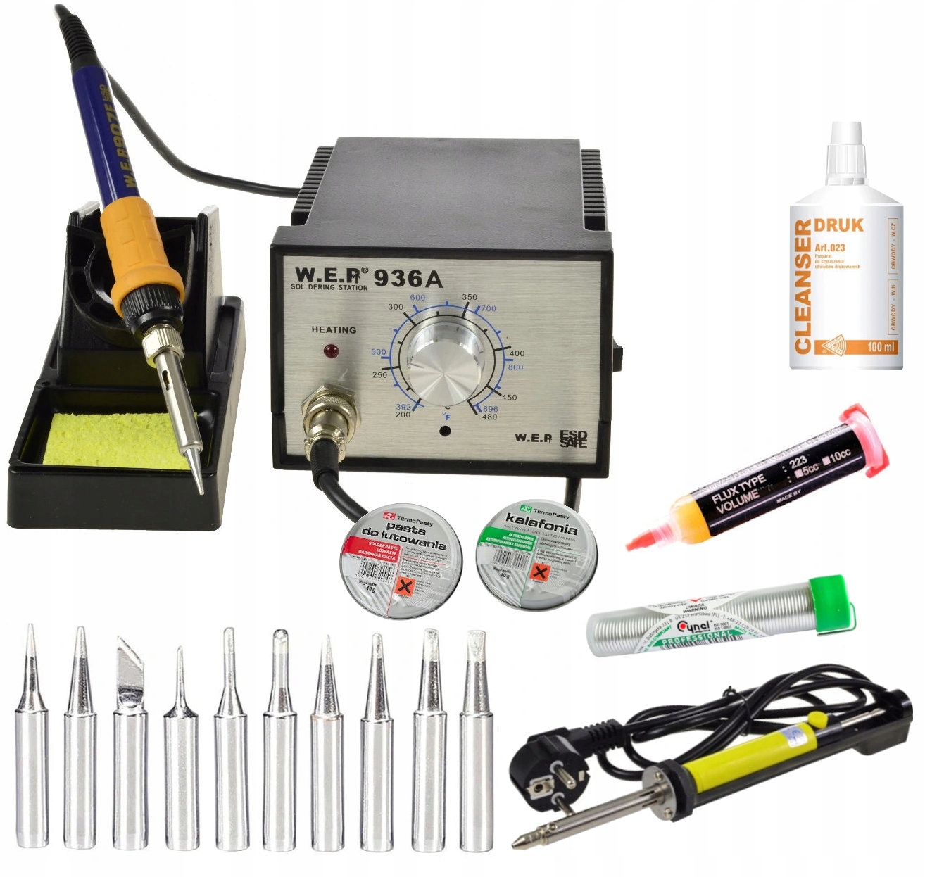 

Stacja Lutownicza Wep 936A Zestaw Topnik Odsysacz