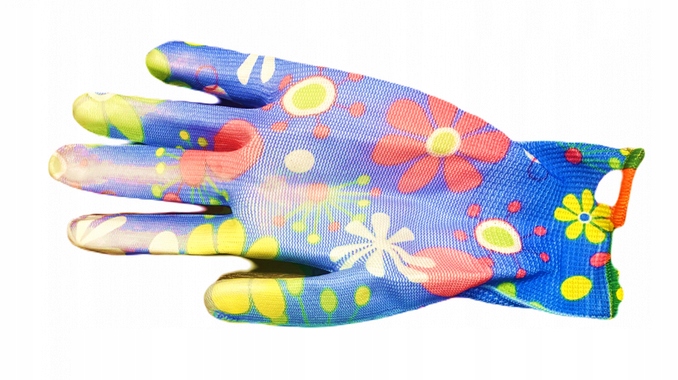 10x RĘKAWICZKI OGRODOWE RĘKAWICE DAMSKIE W KWIATKI Marka Prus-Pol