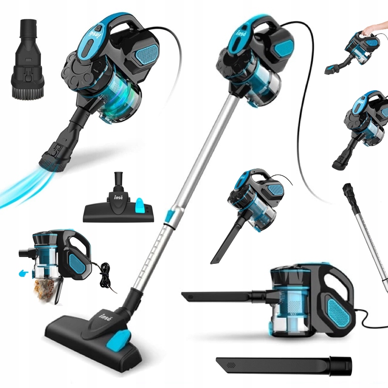 Inse i5 Vertikálny ručný bezvreckový vysávač 18kpa 600W Modrý