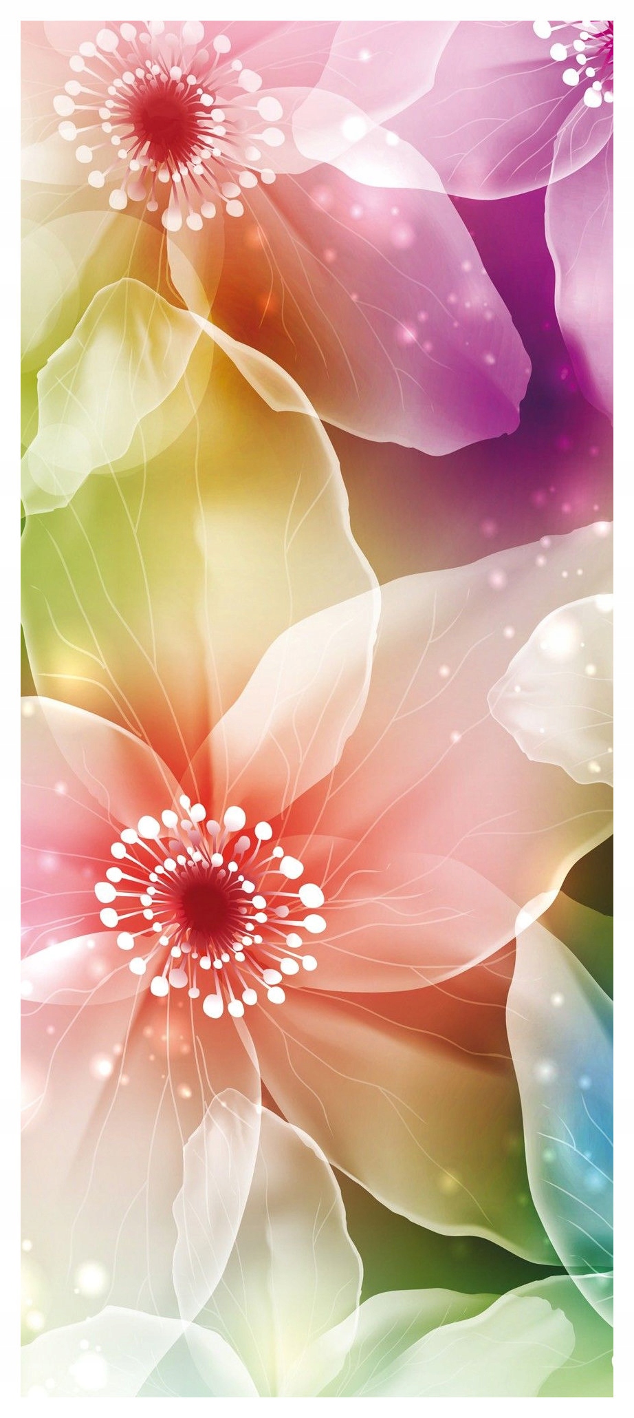 Samolepka Tapeta Květiny Bokeh průsvitná 91x211 Abstrakce do ložnice