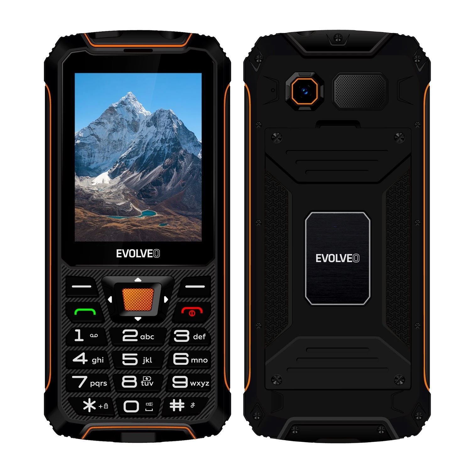 Evolveo StrongPhone Z6, vodotěsný odolný Dual Sim telefon, černo-oranžový