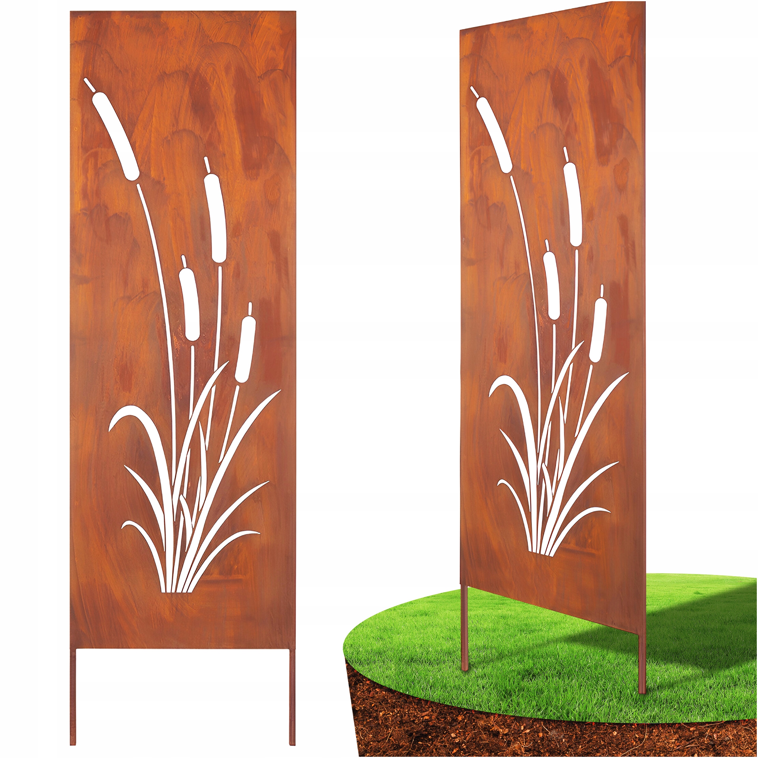 Zahradní Panel Oplocení Panelový Do Zahrady Kovová Rez Tráva 160X50 CM