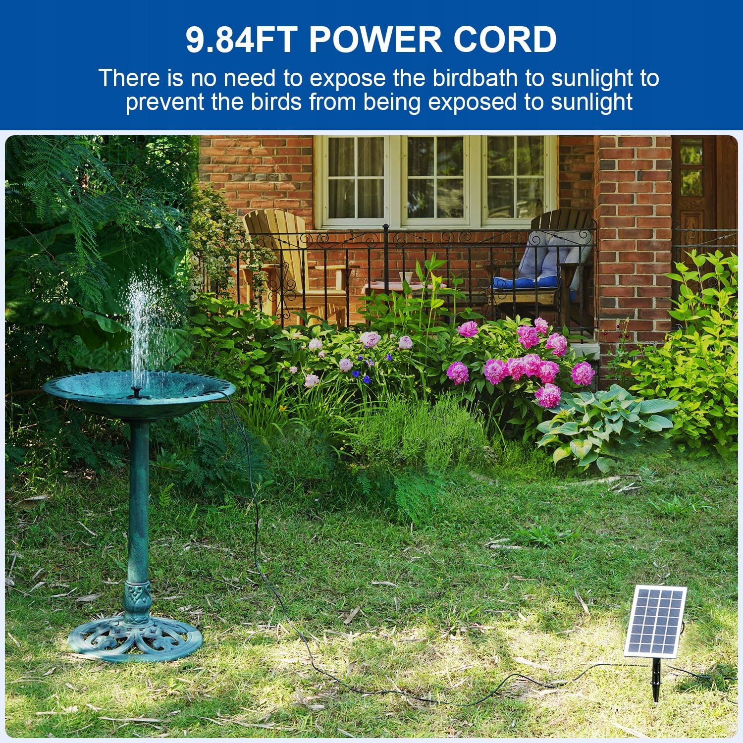 SZMP Fontanna Solarna 3.5W Pompa Do Stawu 3M Kabel 8 Dysz Oczko Wodne — miniatura 3