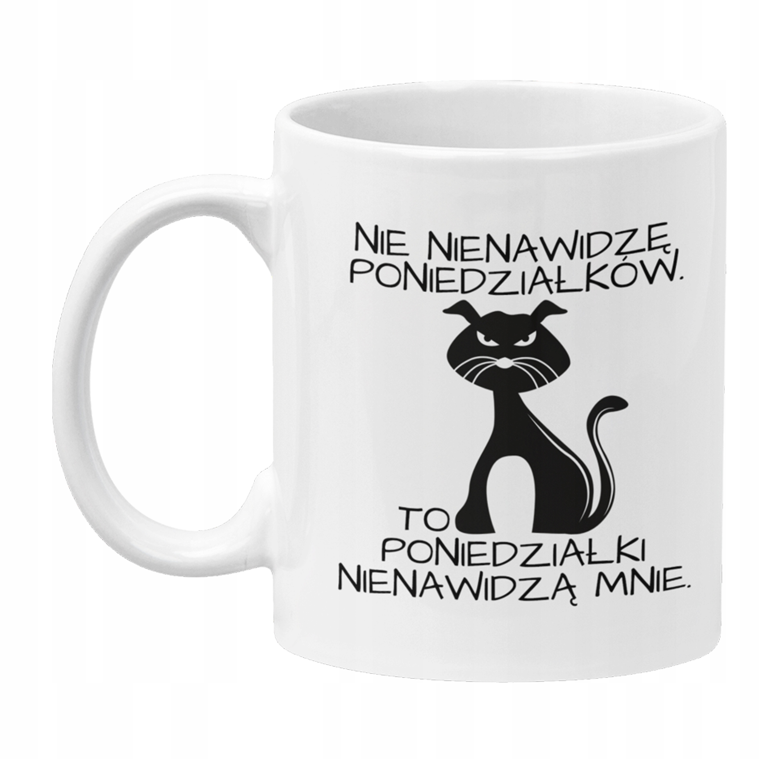 

Kubek z kotem śmieszny do biura Kot