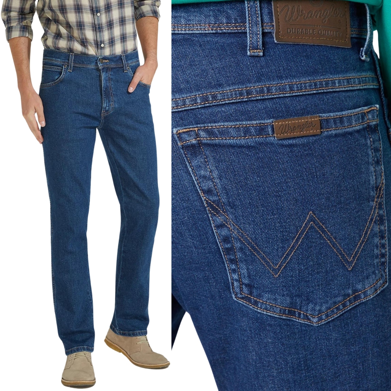 Wrangler Regular Fit Darkstone Durable jednoduché džínové kalhoty W33 L32