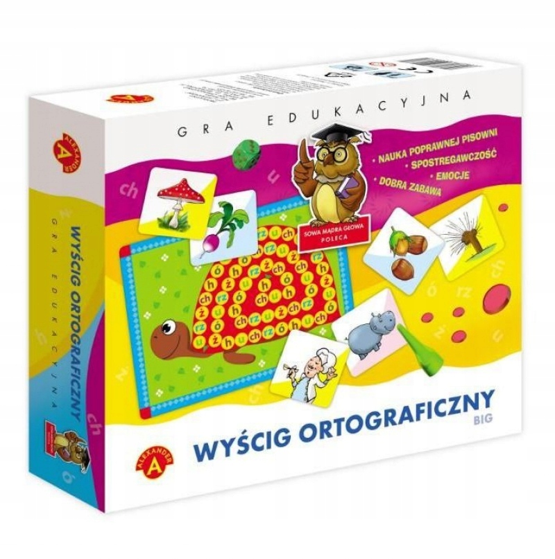 Gra Planszowa Dla Dzieci Sowa Mądra Głowa Wyścig Ortograficzny Big
