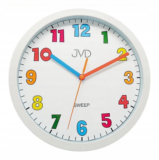 

Kolorowy Cichy Dziecięcy Zegar Ścienny Jvd HA46.3