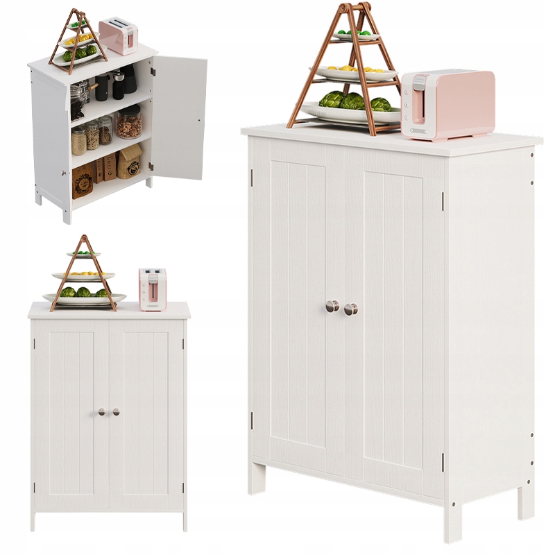 SZAFKA REGAŁ KOMODA DO ŁAZIENKI PRZEDPOKÓJ LOFT 2 DRZWI BIAŁA WYSOKA 80 CM