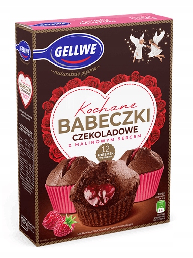 Levně Gellwe Milované čokoládové muffiny s malinovým srdcem 311 g