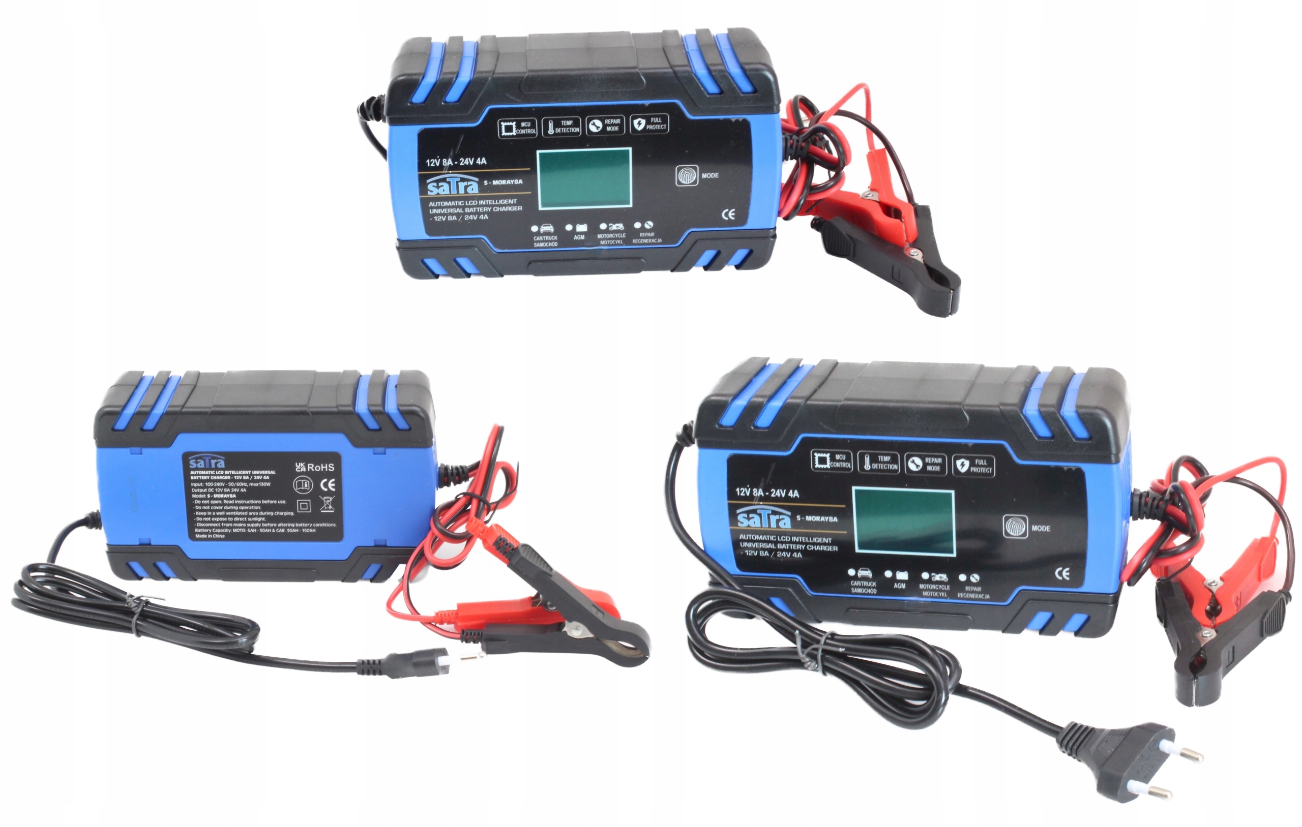 AUTOMATYCZNA ŁADOWARKA PROSTOWNIK INTELIGENTNY AKUMULATORA 12/24V AGM ŻEL EAN (GTIN) 5905178771552